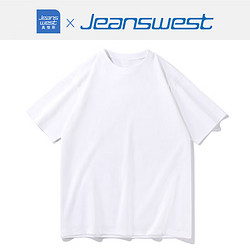 JEANSWEST 真维斯 基础短袖T恤男女潮牌简约纯色百搭短袖t恤 白色 3XL