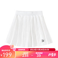 彪马（PUMA）女童夏季短裙时尚活力运动休闲松紧腰头百褶裙 本白10101 110cm