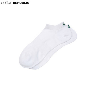 棉花共和国男士袜子1双运动短袜纯色船袜子男 白色 均码