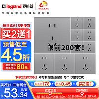 legrand 罗格朗 买二送一罗格朗（LEGRAND）画采银色五孔10只装