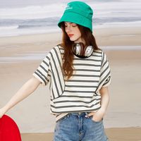A02 条纹短袖T恤夏季宽松2024设计独特好看减龄上衣