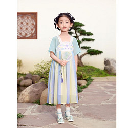 balabala 巴拉巴拉 兒童裙子女童連衣裙2024新款夏裝寶寶新中式