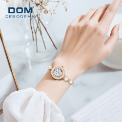 dom多姆珍珠手表女士款防水时尚学生石英机械风腕表生日礼物送女友