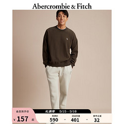 Abercrombie & Fitch 男裝女裝情侶款 美式通勤抓絨衛褲330654-1 奶油色  L (180/86A)