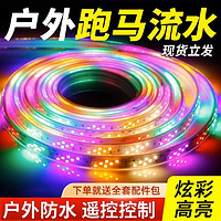 拉伯塔 跑马灯彩灯led户外防水流水霓虹灯带220招牌闪光变色七彩软灯条