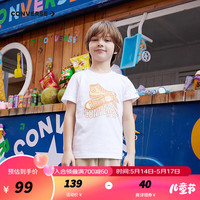 Converse匡威儿童童装男童短袖T恤2024夏季中大童休闲上衣潮 纯白色 150/72