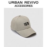 URBAN REVIVO2024夏季男士撞色字母刺绣棒球帽UAMA40079 灰绿 F