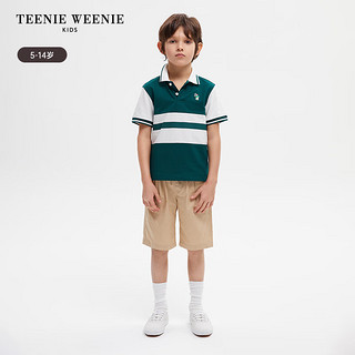 Teenie Weenie Kids小熊童装男童24年夏运动POLO衫印花短袖T恤 绿色 150cm