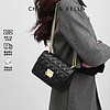 CHARLIE&KELLI CK品牌包包女包2024新款轻奢侈品牌链条菱格小方包单肩斜挎包 黑色