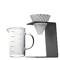 JOTO 九土 咖啡具套装手冲滤杯架通用滤纸耐热玻璃刻度分享壶套装套组