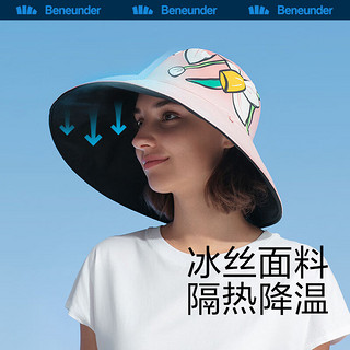 蕉下（beneunder）防晒帽女夏季防晒渔夫帽防紫外线遮阳帽大帽檐登山帽 繁沁-沙贝白