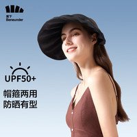 蕉下(beneunder)遮阳帽女贝壳帽空顶帽防晒帽夏季防紫外线纭际系列 【发箍款】云碳黑