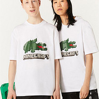 LACOSTE 拉科斯特 法国鳄鱼MINECRAFT联名情侣装印花纯色纯棉短袖T恤