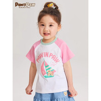 PawinPaw卡通小熊童装2024年夏季新款男女宝撞色短袖T恤