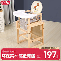 zhibei 智貝 寶寶餐椅實木多功能便攜式兒童吃飯座椅可調檔嬰兒餐桌椅 CY619