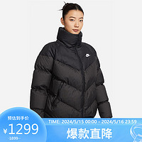 NIKE 耐克 羽绒夹克女短款立领WINDPFR外套FD8212-010黑L