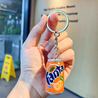 婕茵桐 新款仿真迷你易拉罐钥匙扣可乐雪碧钥匙圈创意钥匙扣 易拉罐-芬达
