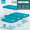 CHAHUA 茶花 冰箱收纳保鲜盒塑料微波炉饭盒密封盒便携便当盒水果盒储物盒 蓝色