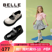 百丽 童鞋春秋女童皮鞋六一儿童节表演鞋儿童公主鞋 黑色32码