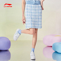 LI-NING 李寧 女子X迪士尼愛麗絲系列貼身型針織短裙時尚減齡半身裙ASKS786