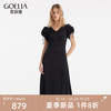 歌莉娅 GLORIA 夏季新品桑蚕丝连衣裙  1C5C4K1CA 00B黑色 X