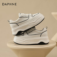 DAPHNE 达芙妮 爆款松糕鞋2023新款女鞋夏季小白鞋厚底松糕运动休闲板鞋女