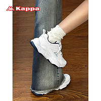 卡帕（Kappa）运动老爹鞋子女鞋2024厚底增高小白鞋 01CJ漂白/影蓝 35