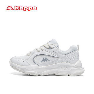 卡帕（Kappa）运动老爹鞋子女鞋2024厚底增高小白鞋 02CJ白色 37