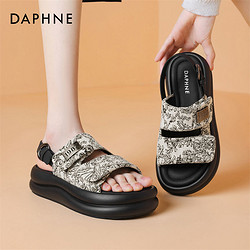 DAPHNE 达芙妮 官方旗舰店女鞋2024夏新款时尚厚底运动凉鞋舒适凉拖鞋两穿