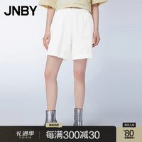 JNBY江南布衣【ESG环保】商场同款24夏新品短裤女纯棉宽松休闲阔腿5O4E11620 101/漂白 S