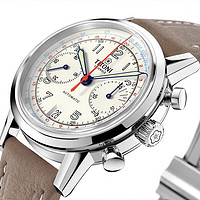TITONI 梅花 瑞士手表传承系列复古计时码表自动机械男士腕表皮带 94019-S-ST-682