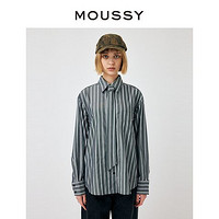 MOUSSY 摩西 春季新品非正式学院风领带宽松长袖衬衫010GA730-6170