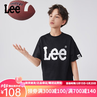 李 Lee儿童短袖T恤2024夏季新款休闲百搭童装立体印花男女童上衣打底衫