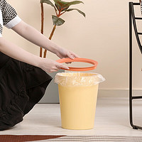 CHAHUA 茶花 垃圾桶家用客厅轻奢大容量2023新款厨房卧室卫生间无盖 淡黄色