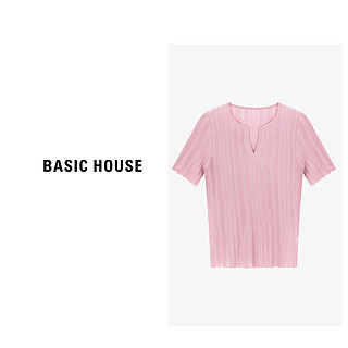 Basic House/百家好春季气质百搭宽松休闲时尚针织衫-B0624B5M622 黑色 M85-105斤