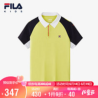 FILA 斐乐 童装儿童上衣2024夏季中大童T恤男童短袖透气POLO衫