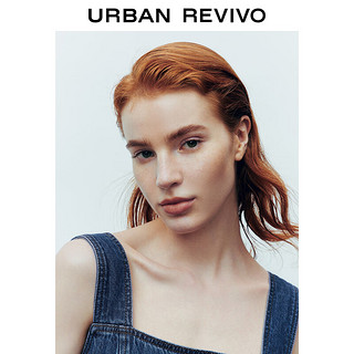 URBAN REVIVO 女都市休闲复古水洗时髦牛仔连衣裙UWU840061 蓝色 XS
