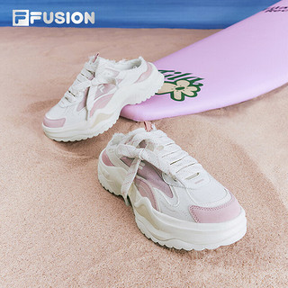 FILA FUSION斐乐潮牌BIANCO II MULE厚底潮鞋女2024夏休闲鞋 乌贼粉/雪白-SS 38.5