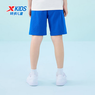 特步（XTEP）儿童童装夏季短裤新疆棉舒适针织五分裤 皇家蓝 140cm