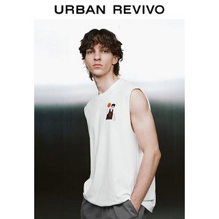 URBAN REVIVO 男士时尚休闲趣味装饰圆领无袖背心 UMV440055
