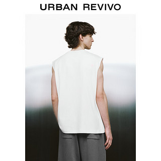 URBAN REVIVO 男士时尚休闲趣味装饰圆领无袖背心 UMV440055