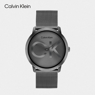 凯文克莱（Calvin Klein）CK手表标志款时尚石英钢带灰盘手表25300011