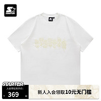 STARTER|印花T恤2024年夏季美式宽松短袖潮流时尚 白色 S