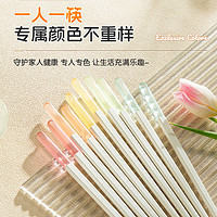 88VIP：SUNCHA 双枪 合金筷耐高温防霉防滑家用分食筷子白色小清新果冻5双