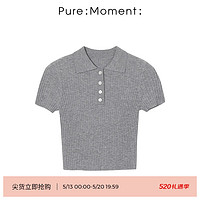Pure:Moment: 商场同款24年夏新品浅灰毛针织衫4F4133761Q 浅灰色 160/85CM/M