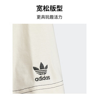 adidas印花纯棉运动上衣圆领短袖T恤男大童夏季阿迪达斯三叶草 奇妙白 164CM