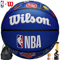 Wilson 威爾勝 官方NBA球隊全隊徽勇士PU室內外通用防滑耐磨比賽籃球標準7號球