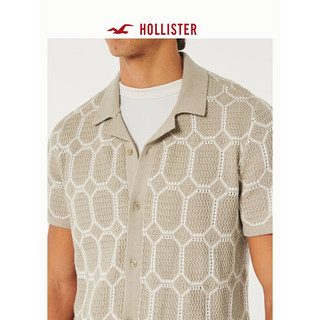 HOLLISTER24春夏新款美式修身短袖柔软针织衬衫 男 358291-1 图案