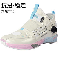 KAWASAKI 川崎 羽毛球鞋男款女穿越2.0专业防滑减震旋钮运动碳板纽扣羽球鞋