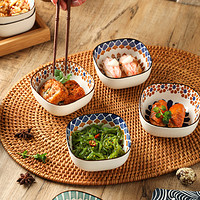 舍里 波西米亚家用复古陶瓷味碟火锅蘸料碟日式零食小碟小菜咸菜碟